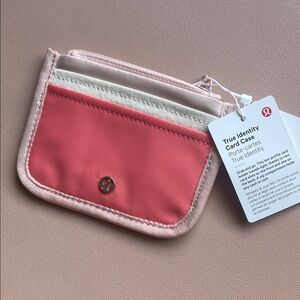 Lululemon Pink and White Card Case